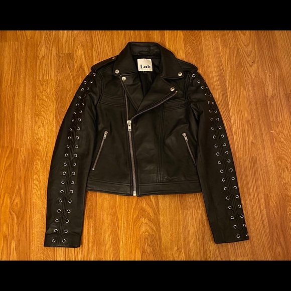 leather tie up jacket